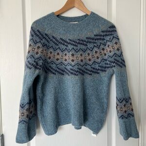 Aritzia Wilfred Harlow Blue Patterned Sweater